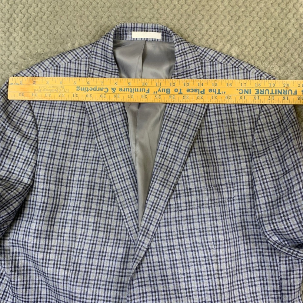 Lauren‎ Ralph Lauren Blazer Mens 44L Blue Plaid Linen Sport Coat 2 Button - Picture 14 of 15